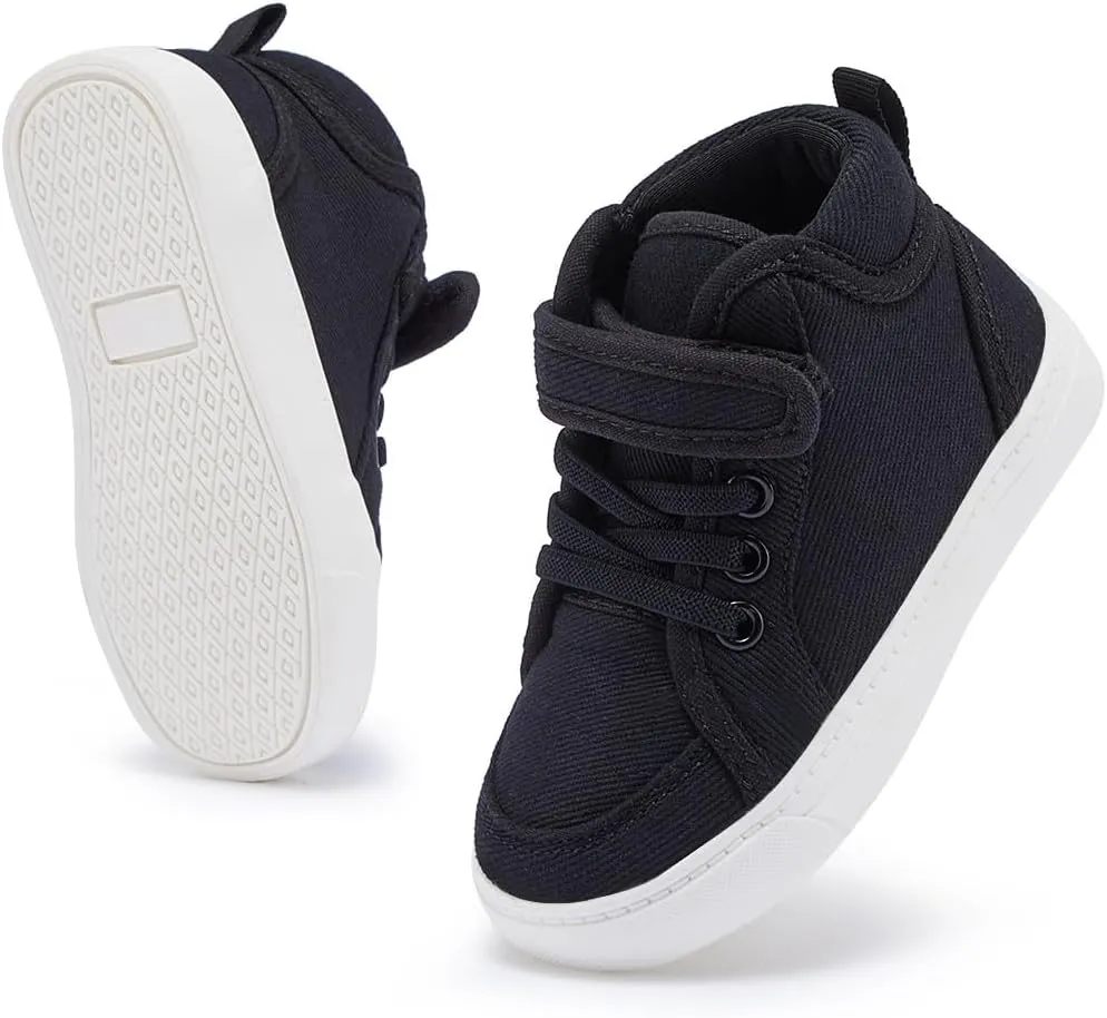Toddler Boys Girls Walking Shoes High Top Tennis Canvas Sneakers(Infant/Toddler)