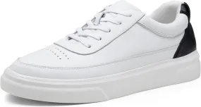 Vostey Men's Fashion Sneakers Leather White Shoes for Men Comfortable Mens Casual Shoes