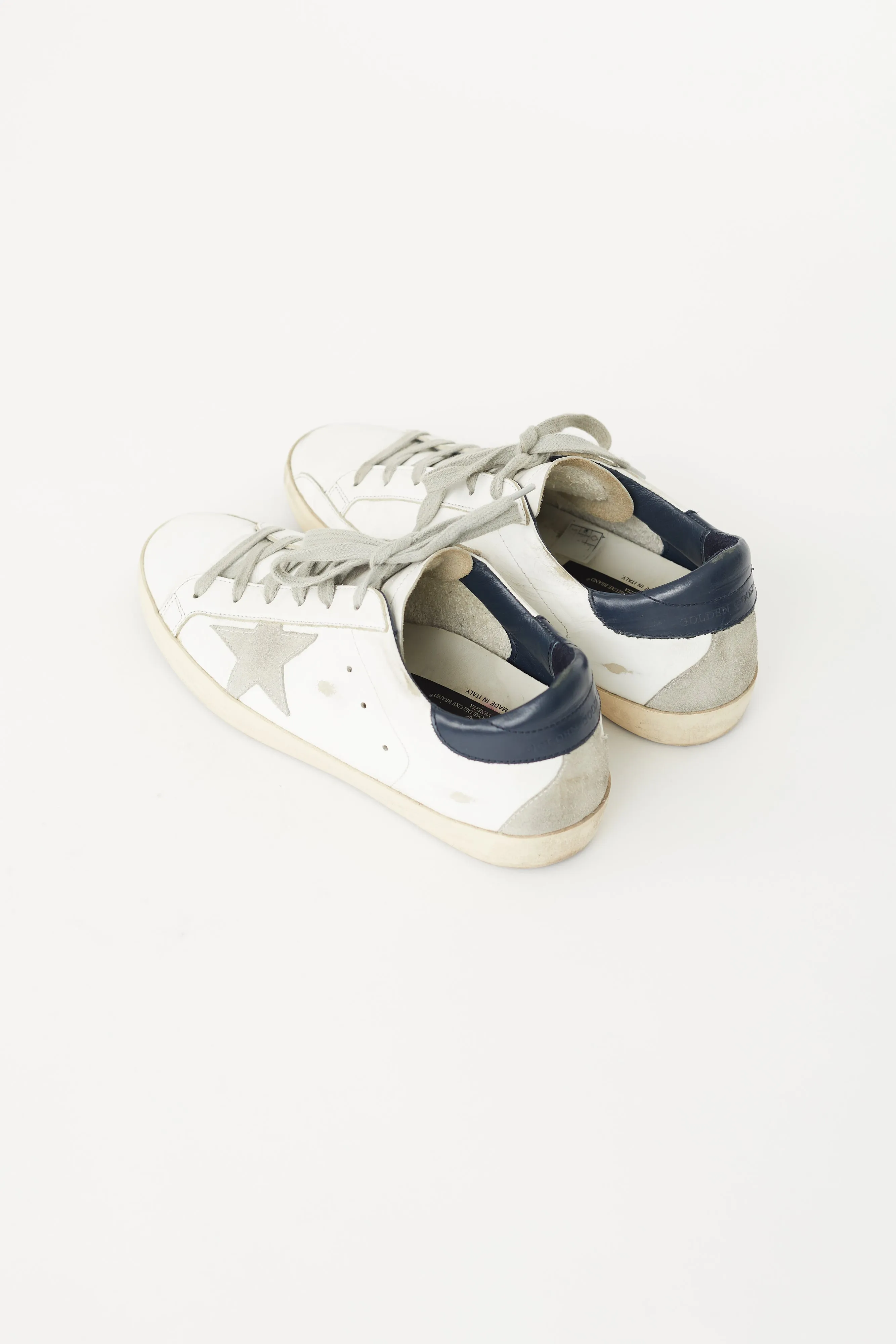 White & Navy Superstar Sneaker