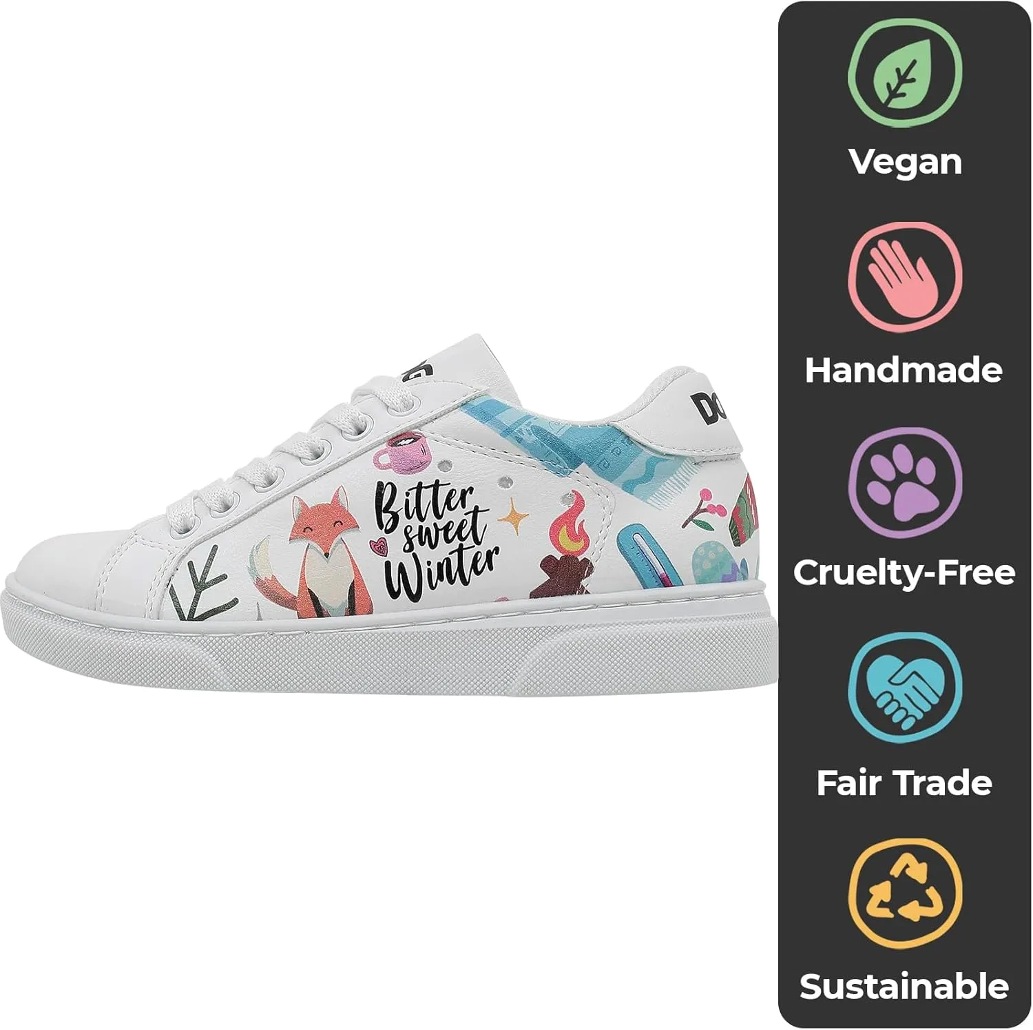 White Sneakers for Kids - Vegan Leather and Unique Design Fashion Sneakers for Kids