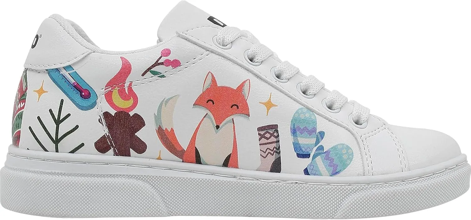White Sneakers for Kids - Vegan Leather and Unique Design Fashion Sneakers for Kids