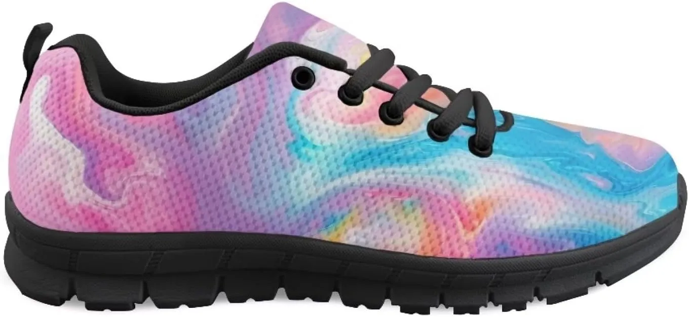 Women Cushioned Running Shoe Outdoor Fashion Sneakers Low Top Casual Comfortable Shoes for Workout US 5-12 Black Sole