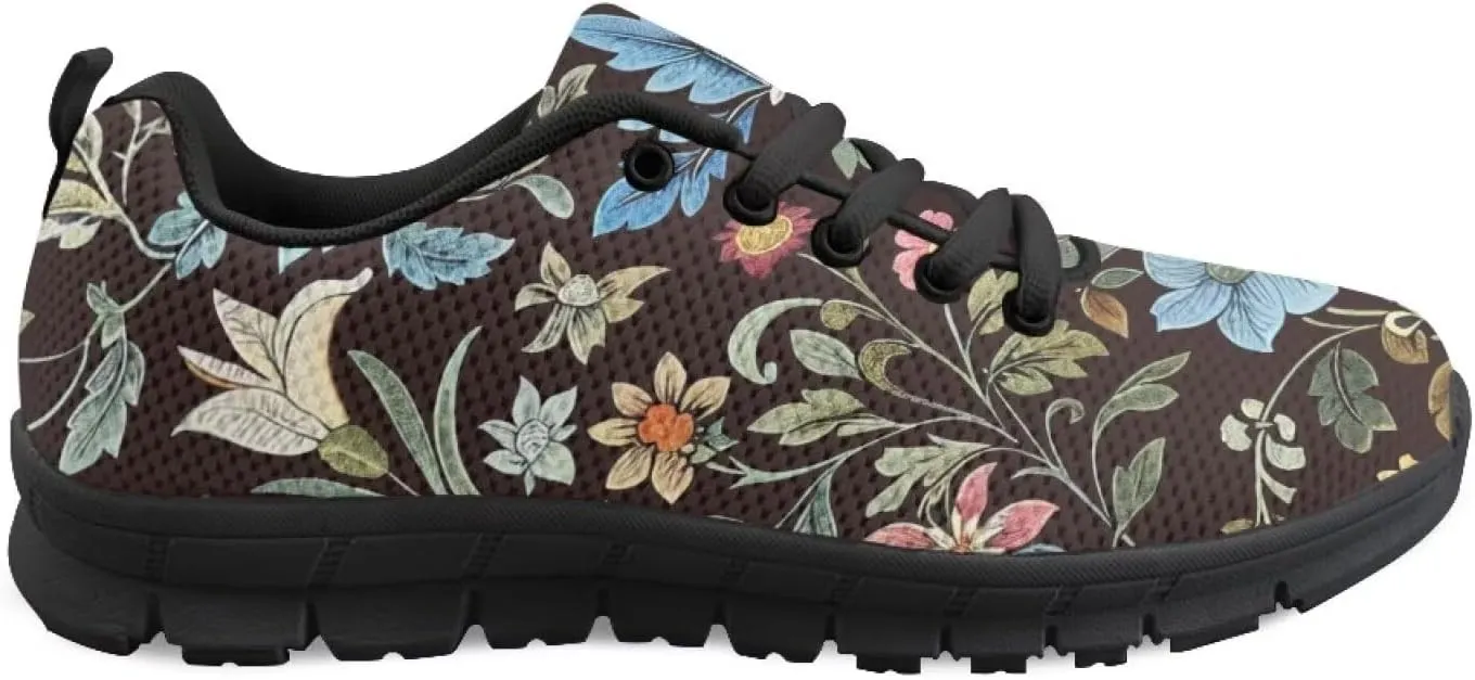 Women Cushioned Running Shoe Outdoor Fashion Sneakers Low Top Casual Comfortable Shoes for Workout US 5-12 Black Sole