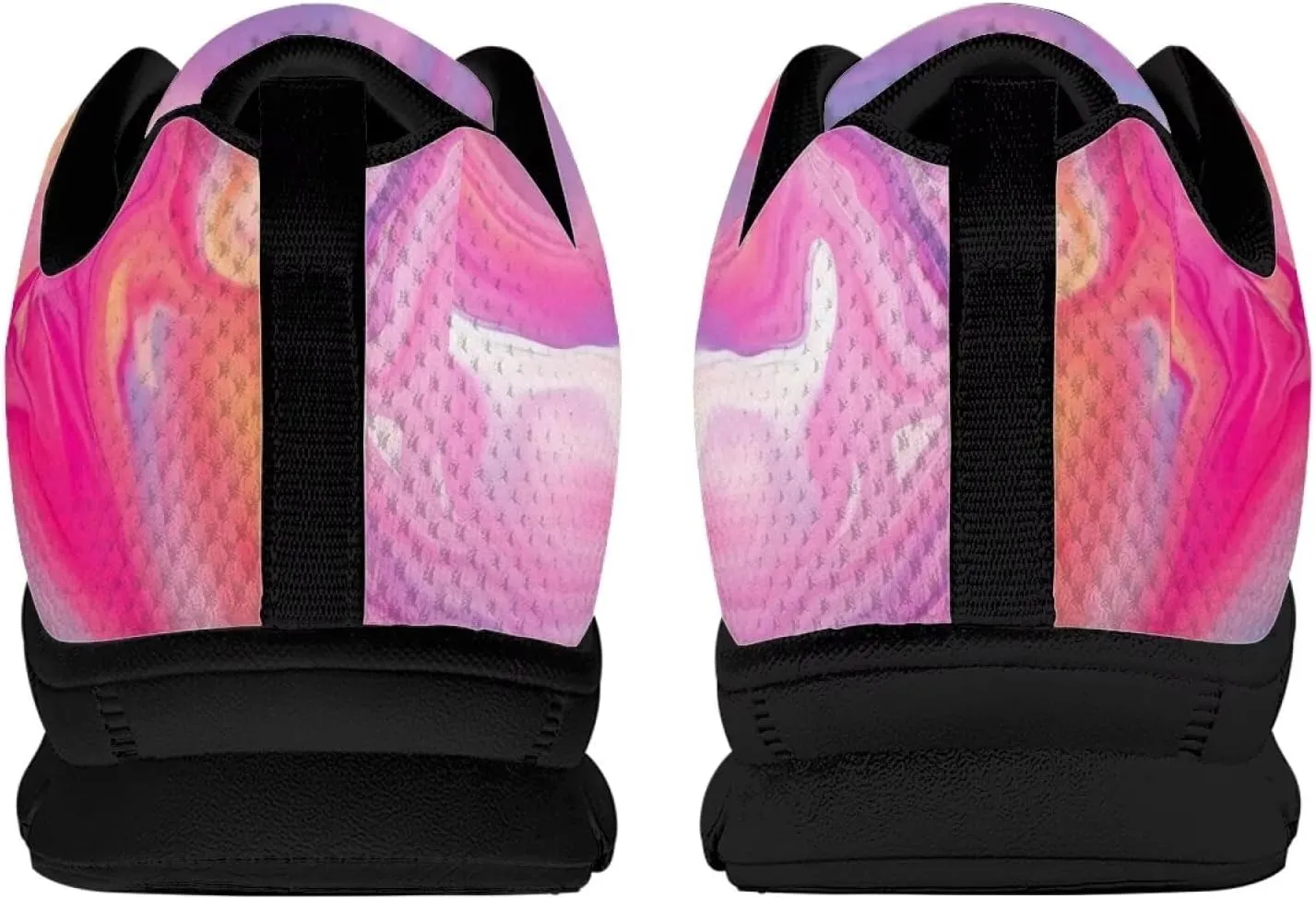 Women Cushioned Running Shoe Outdoor Fashion Sneakers Low Top Casual Comfortable Shoes for Workout US 5-12 Black Sole