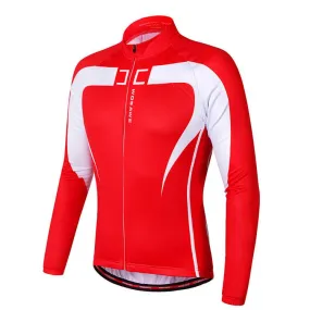 WOSAWE Comfortable Red Long Sleeve Cycling Jersey WOSAWE Comfortable Red Long Sleeve Cycling Jersey