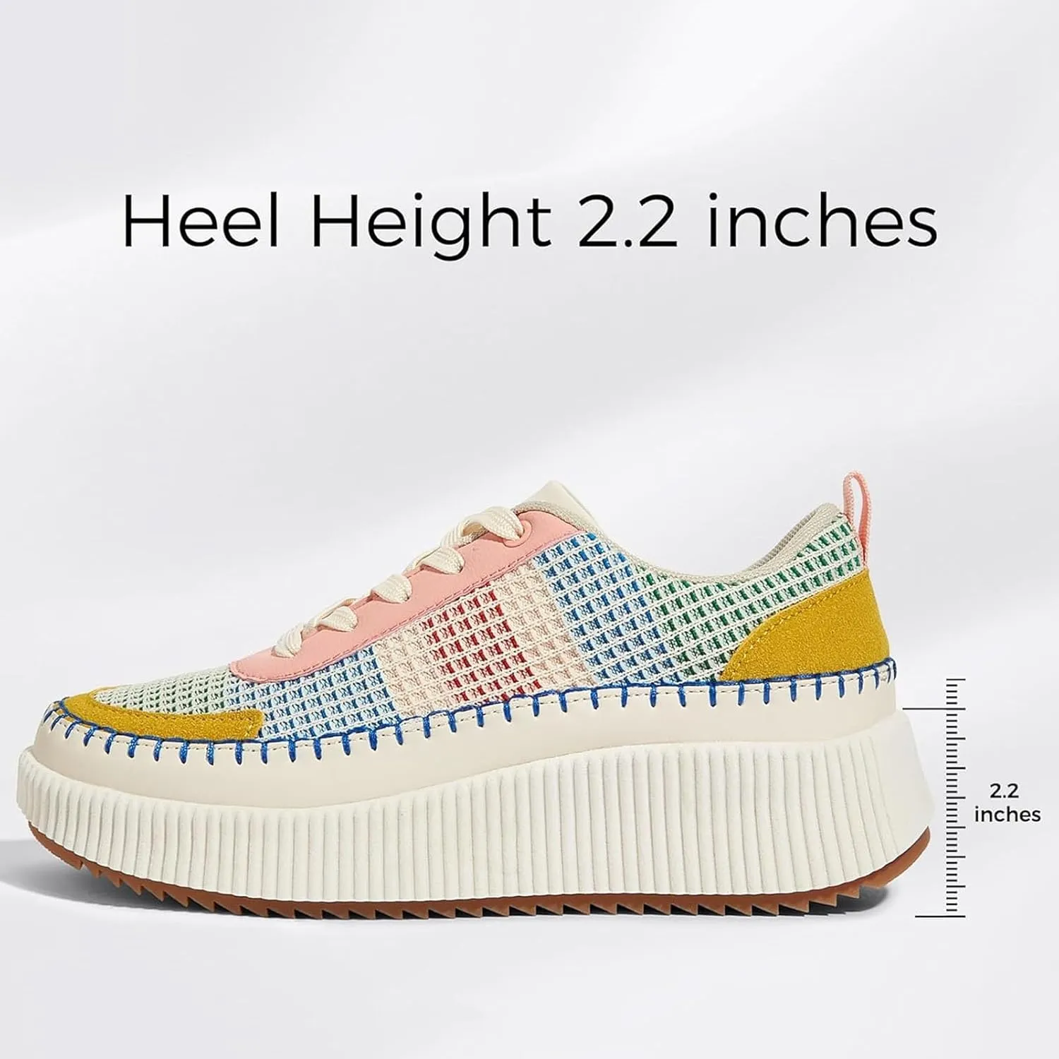 ZSpzx Women's Casual Platform Shoes Multicolour Black Lace Up Low Top Comfortable Breathable Walking Shoe Cushioned Footbed Jogging Tennis Sneaker Round Toe Cute Footwear for Daily Wear