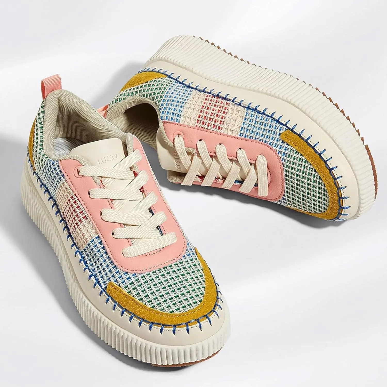 ZSpzx Women's Casual Platform Shoes Multicolour Black Lace Up Low Top Comfortable Breathable Walking Shoe Cushioned Footbed Jogging Tennis Sneaker Round Toe Cute Footwear for Daily Wear